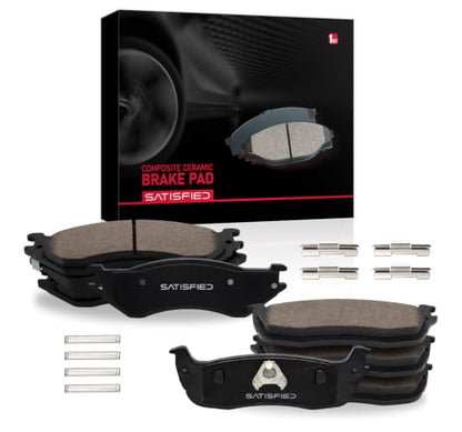 SATISFIED Ceramic Front Rear Brake Pads D702 D879 Fit For F-150 1999-2003 - size: D702-D879