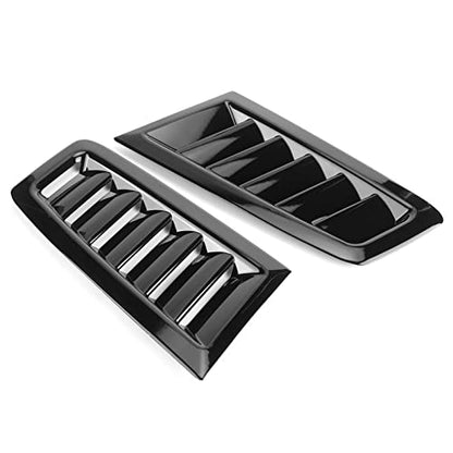 Universal Car Hood Vent Scoop Kit, Cold Air Intake Louvers for Auto Cooling, Fit for RS MK2 Bonnet Cover (Glossy Black) - color: Glossy Black