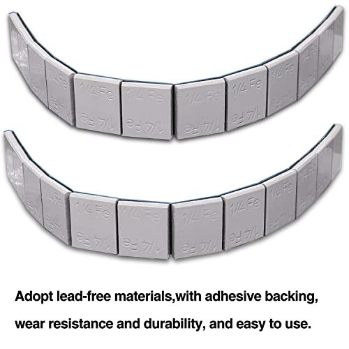 Taiss 48PCS wheel weights stick on 1/4 Oz,0.25 Oz Adhesive Backed Wheel Weights,Grey Adhesive Stick on Wheel Weights F-067