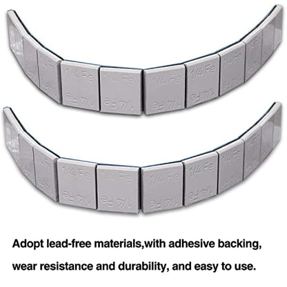 Taiss 48PCS wheel weights stick on 1/4 Oz,0.25 Oz Adhesive Backed Wheel Weights,Grey Adhesive Stick on Wheel Weights F-067