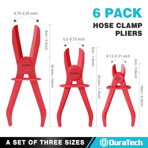 DURATECH 6-Piece Hose Clamp Set for Fuel, Brake and Radiator Hoses - size: 6-Piece, style: Straight