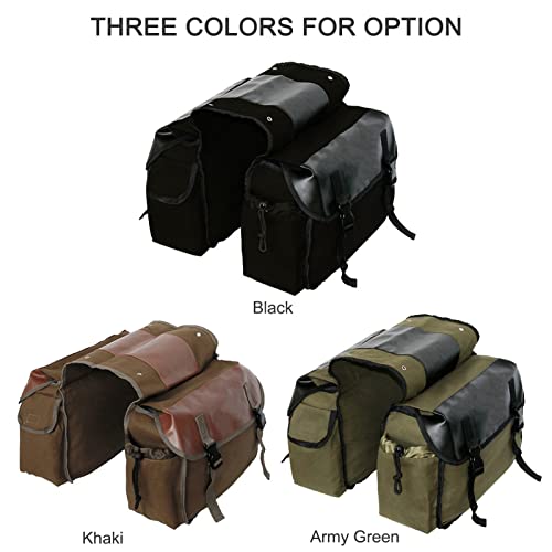 Shkalacar Saddlebag Panniers Bag Saddlebag Side Tool Bags Motorbike Large Capacity Saddle Bag Waterproof Panniers Box Side Tools Bag Pouch Cycling Luggage Bag Riding Saddlebag with 2 Side Pockets - color: Army green