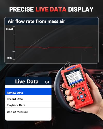 OBD2 Scanner and Battery Tester, 3-in-1 Car Code Reader with Cranking Test - color: T300PRO-RED
