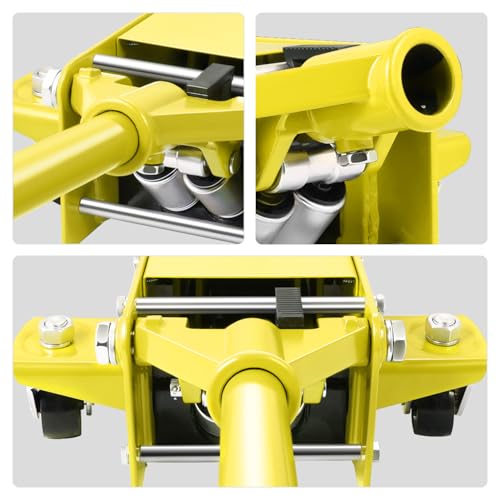 DNA Motoring Low Profile Hydraulic Trolley Service/Floor Jack, 3 Ton (6000 lbs) Capacity Heavy Duty Hydraulic Car Jack, Lifting Range 3"-20", Yellow, TOOLS-00475-YL - color: Yellow, style: 3 ton
