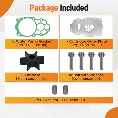 maXpeedingrods 6CE-W0078-01 Water Pump Impeller Repair Kit for Yamaha - size: For 225 250 300 HP 2010 & UP