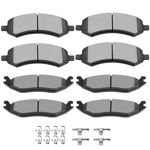 SCITOO Disc Brake Pad Sets D967 D1084 8PCS Fit For Ram 1500 2011-2018 - size: Front D1084 & Rear D967 [8PCS]