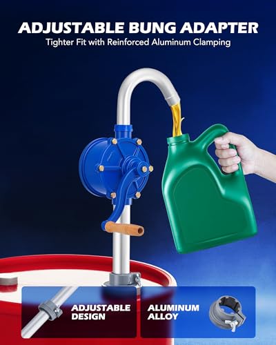 OMT 55 Gallon Drum Pump, Fits 5 to 55 Gallon Drums - color: Blue Rotary Action Aluminum Pump