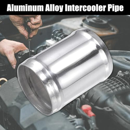 X AUTOHAUX OD 2.25" 57mm Length 3" 76mm Aluminum Alloy Tube Intercooler Pipe Straight Air Intake Tube with 2 Clamps Silver Tone for Car - size: OD 2.25"(57mm)