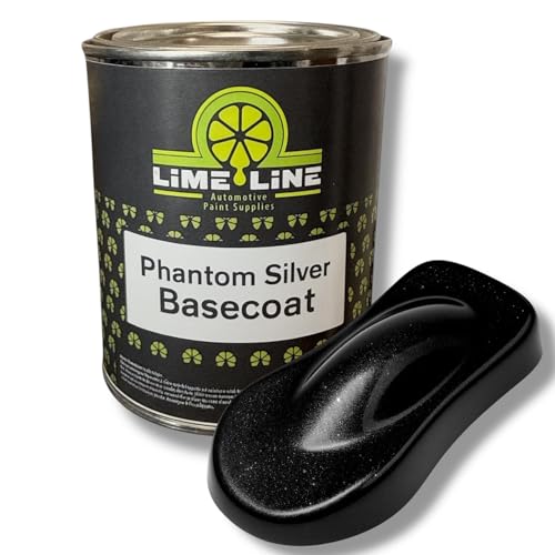 LiME LiNE Shadow LiNE Automotive Basecoat - Changes with Light - Black in the Shadows, Dazzling Metallic Under Light - 2K Clearcoat Topcoat Required (Phantom Silver, 1 Quart) - color: Phantom Silver, size: 32 Fl Oz (Pack of 1)
