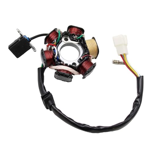 PRO BAT 6 Coils 5 Wires Stator Magneto ATV Magneto Stator Plate - size: 6 Coil Pole Magneto with Male Plug