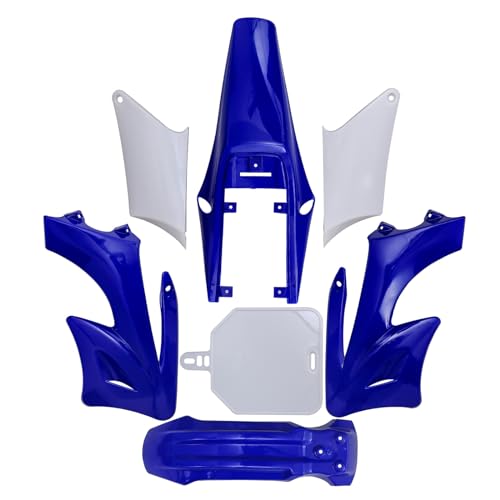 Full Fender Fairing Kit with Graphics Decals for Apollo 110cc 125cc 140cc 150cc 200cc 250cc Dirt Bikes | Durable ABS Plastic Bodywork Set with Fenders, Side Panels, Tank Shrouds (Blue) - color: Blue