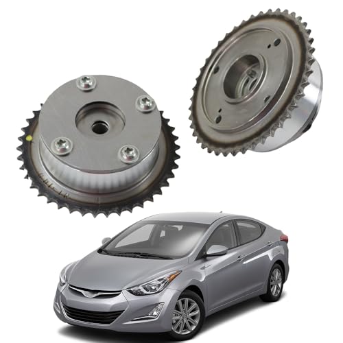 24370-2E200 Engine Exhaust +Intake VVT Timing Camshaft Gear Sprocket for Hyundai 2014-2019 Elantra Tucson Kia Soul Forte5 2.0L Replace# 24350-2E201 24370 2E200 - color: 24350-2E201