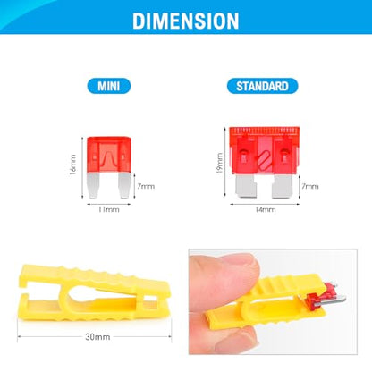 Nilight 180 Pcs Automotive Blade Fuse Kit Standard Mini Fuse Assortment - color: 180PCS 2 Style Fuses w/Circuit Tester