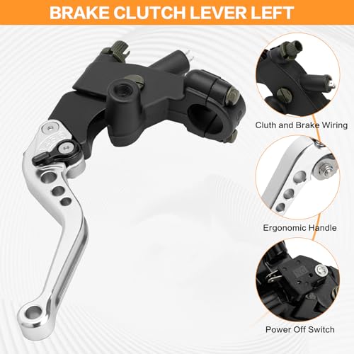 7/8" 22mm Motorcycle Brake Clutch Lever Master Cylinder Reservoir - color: Silver