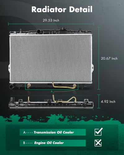 SCITOO Car Radiator compatible with Hyundai - size: 2387