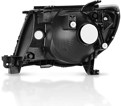 for 2005-2011 Toyota Tacoma Halogen Headlight W/O Bulbs - color: Black Housing