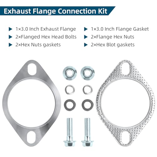 2 Bolt 3 inch Exhaust Flange Connection Kit Stainless Steel