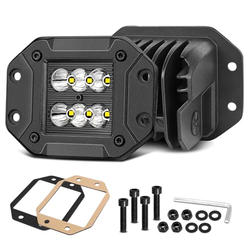 Flush Mount LED Pods 5" 120W CREE LED Bumper Lights for Trucks - color: White Spot, size: 5 Inch Flush
