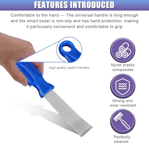 Wheel Weight Remover, Auto Tire Repair Tool with Non-Slip Grip for Removing Adhesive Stick-On Wheel Weights, Universal Tire Balancer Scraper for Most Vehicles (Blue Scraper) - size: Blue Scraper
