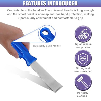 Wheel Weight Remover, Auto Tire Repair Tool with Non-Slip Grip for Removing Adhesive Stick-On Wheel Weights, Universal Tire Balancer Scraper for Most Vehicles (Blue Scraper) - size: Blue Scraper