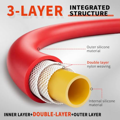 5/16" ID-10Ft(ID 8mm) Heater Hose Enhanced Double Layer Hand-Knitted Coolant Radiator Vacuum Silicone Line, Reinforced High Temperature Reinforced - size: 5/16" ID-10Ft(ID 8mm)