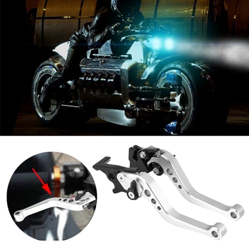 Zerone 1 Pair Motorcycle Levers Brake, Clutch Handle of CNC Aluminum Motorcycle Clutch Drum Motorcycle Brake Handle (Silvery White) - color: Silvery White