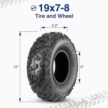 MaxAuto 19x7-8 ATV Tires 19x7.00-8 Mini Bike Tires AT19x7-8 Tire 19x7x8 UTV Off-Road Tire, 6Ply Tubeless, Set of 2 - size: 19x7-8