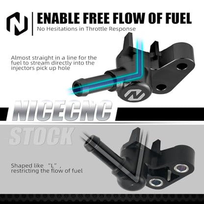 NICECNC Fuel Injector Rail Motorcycle Black - color: black