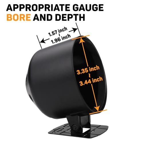 RACETECH 85mm Universal Single Gauge Mounting Cup & Stand – Black - color: Black, size: 85mm (3-3/8")