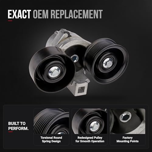 Serpentine Belt Tensioner and Pulley - Compatible with Ford - E-350 Club Wagon, E-350 Econoline, E-350 Econoline Club Wagon, Excursion, F-250 Super Duty, F-350 Super Duty - Replaces BT50, BT-50AA