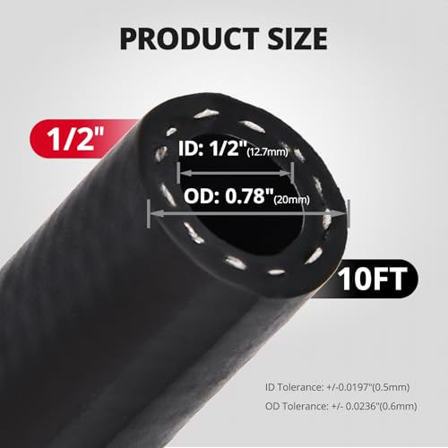 EVIL ENERGY 1/2" Transmission Oil Cooler Hose 10FT 250PSI SAE J1532 - size: 1/2 10FT