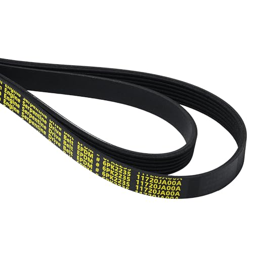 6PK2235 Serpentine Belt V-Ribbed Drive Belt for 05-10 SC430 4.3L,98 Express 1500/2500/3500 Without A/C,06-09 Fusion 2.3L,12-13 Equus/Genesis 5.0L,07-12 Altima 2.5L,Replace 1060880 - size: 6PK2235-2235mm