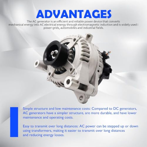 11584N Alternator Compatible with Jeep Wrangler 2012 2013 2014 2015 2016 2017 2018, Wrangler JK 2018, 3.6L, 12V 160A CCW 6-Groove Pulley, Replace# 421000-0810, 68078950AA, 90-29-5783 - size: 11584N