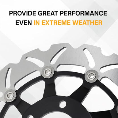 Front Rear Brake Disc Rotors Pads for HONDA CBR 600 F3 CBR600F3 1995-1998 - color: Black