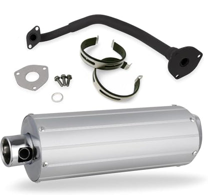 Complete Exhaust Muffler System with Pipe and Gasket for GY6 125cc 150cc Moped Scooter Go Kart Taotao Peace JCL Qingqi