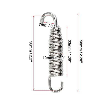 X AUTOHAUX 2 Pcs Exhaust Pipe Spring Universal 58mm 2.28" Stainless Steel