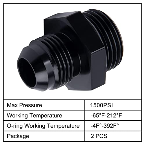 EVIL ENERGY 10AN Flare to AN12 ORB Male O-Ring 2PCS Fitting Adapter - size: 12AN ORB to 10AN