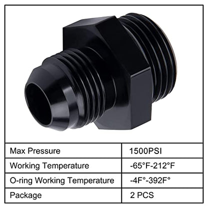 EVIL ENERGY 10AN Flare to AN12 ORB Male O-Ring 2PCS Fitting Adapter - size: 12AN ORB to 10AN