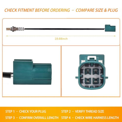 Nifeida 15525 234-4296 Oxygen O2 Sensor 2 Downstream Compatible with 2002-2006 Nissan Sentra Altima Armada Maxima Murano NV1500 NV2500 NV3500 Replace#234-4301 - size: 15525