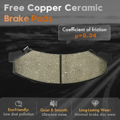 Betthand Brakes and Rotors Fit for 06-10 Chevy Impala, 06-07 Monte Carlo - size: 580403*2+580401*2+D1159-8269+D698-7387