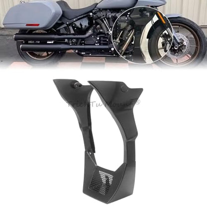 Motorcycle Fairing Chin Spoilers Cover Kit Fits for Harley Softail Low Rider FXLRST 2022-2024 and FXRST 2022,Fairing Support Side Panel (Unpainted Black) - color: Unpainted black