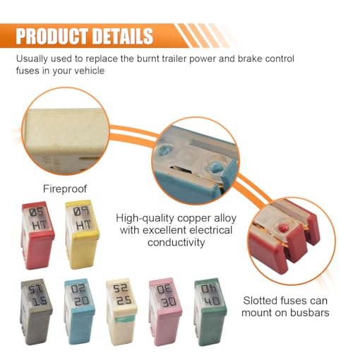 40A 32V Mini Slotted Automotive MCASE Shaped Cartridge Fuse Kit - size: 40A