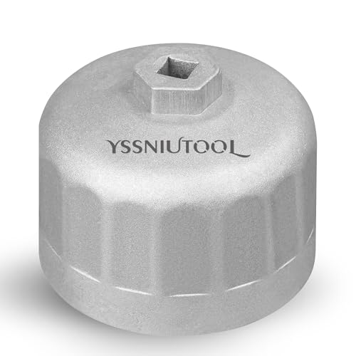 86.6mm 16 Flutes Oil Filter Wrench for Volvo and BMW With 86mm 16 Flutes Cartridge Style Oil Filter Housing Caps, Oil Filter Removal Tool For Changing Oil (silver) - color: Silver