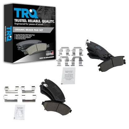 TRQ Front & Rear Premium Posi Ceramic Brake Pads - color: Ceramic, size: BKA12033