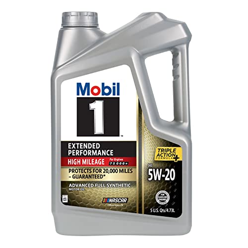 Mobil 1-123840 Extended Performance High Mileage 5W-20, Gray; 5QT (Pack of 2) - size: 5 Quart (Pack of 2), style: Extended Performance High Mileage