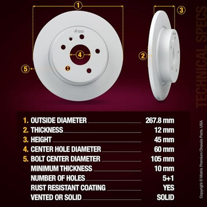 Metrix Premium Chassis Parts 276 & 268mm F/R Brake Rotor Kit Fits Sonic - size: 96328MT