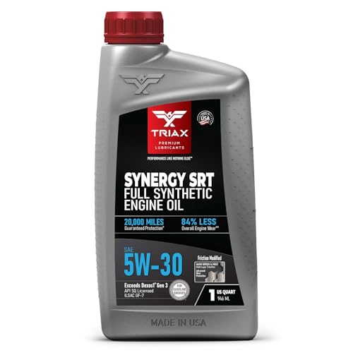 TRIAX Synergy SRT 5W-30 Full Synthetic Engine Oil API SQ/ILSAC GF-7A Licensed | 20,000 Miles of Protection (1 Quart) - size: 1 Quart