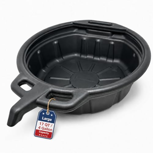 ValvoMax Oil Drain Pan, 17 Quart 4 Gallon, Pour Spout, Anti-Splash Lip - size: Extra Large