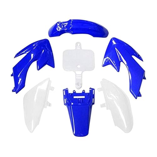 Durable ABS Plastics Kit with High Elasticity Black Tall Seat & Fuel Gas Tank for CRF50F XR50R CRF XR 50 SSR Chinese 110cc 125cc Dirt Pit Bike Body Work Fairing Kit & Bolts (Blue) - color: Blue