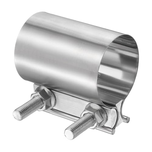 HARFINGTON Exhaust Clamp 2.17" Stainless Steel Lap Joint Band Clamp Exhaust Pipes Connection with M10x55.5 Screws for Car Muffler Elbow Pipes - size: 2.17 inch